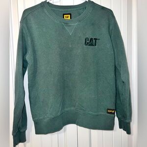 Caterpillar CAT Sweatshirt Mens Small Green Outdoor Workwear Construction Chore